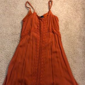 Orange Fabric Summer Dress